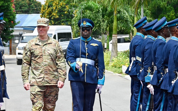 U.S. AFRICOM Commander Air Force Gen. Dagvin Anderson meets with Ghanaian military leadership at Burma Camp, Ghana Armed Forces headquarters