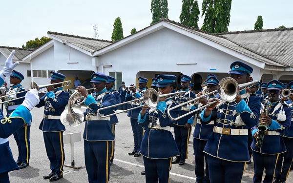 U.S. AFRICOM Commander Air Force Gen. Dagvin Anderson meets with Ghanaian military leadership at Burma Camp, Ghana Armed Forces headquarters