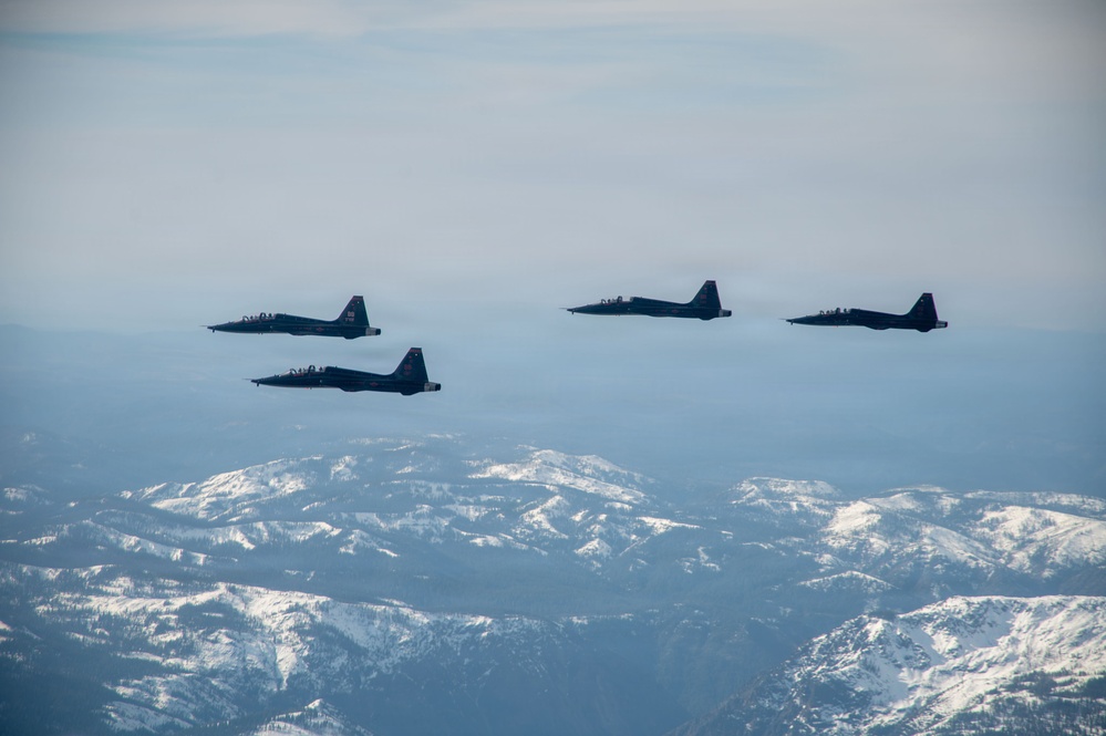T-38 Talons Conduct Four-Ship Formation Flight in California Airspace