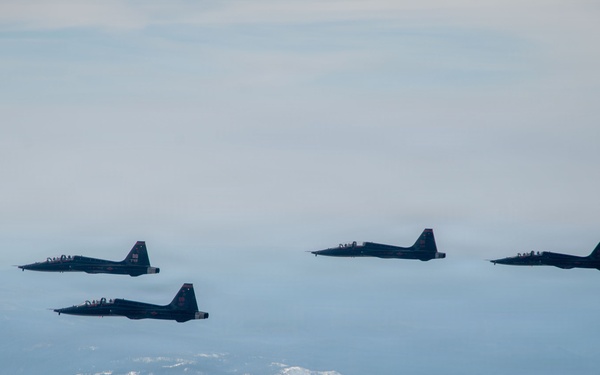 T-38 Talons Conduct Four-Ship Formation Flight in California Airspace