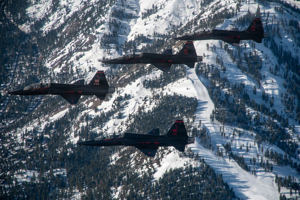 T-38 Talons Conduct Four-Ship Formation Flight in California Airspace