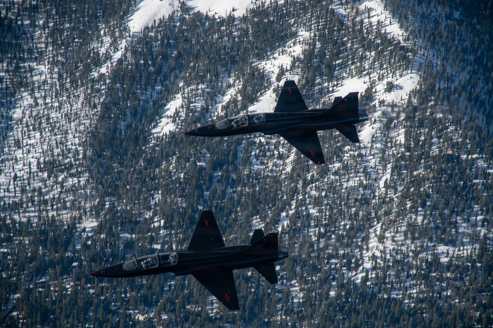 T-38 Talons Conduct Four-Ship Formation Flight in California Airspace