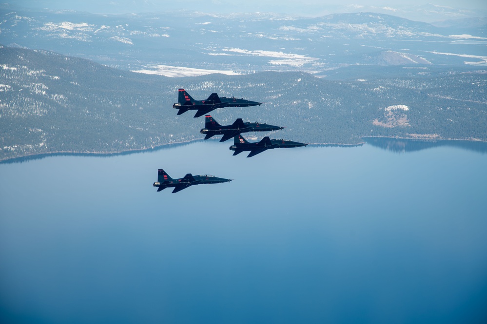 T-38 Talons Conduct Four-Ship Formation Flight in California Airspace