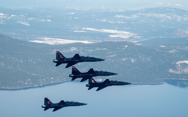 T-38 Talons Conduct Four-Ship Formation Flight in California Airspace