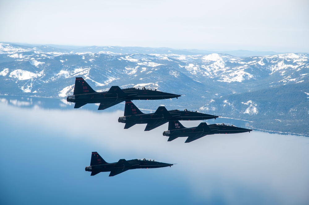 T-38 Talons Conduct Four-Ship Formation Flight in California Airspace