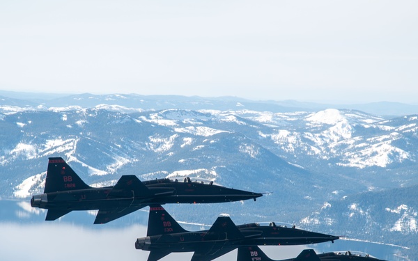 T-38 Talons Conduct Four-Ship Formation Flight in California Airspace