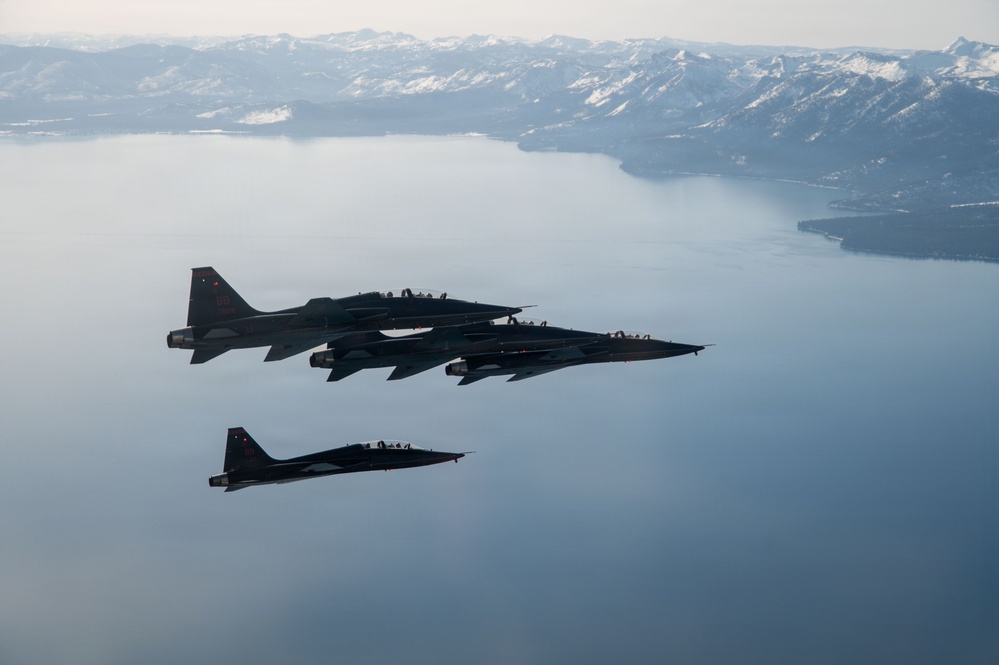 T-38 Talons Conduct Four-Ship Formation Flight in California Airspace