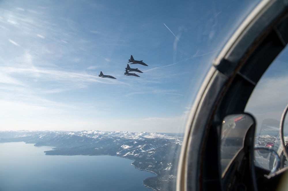 T-38 Talons Conduct Four-Ship Formation Flight in California Airspace