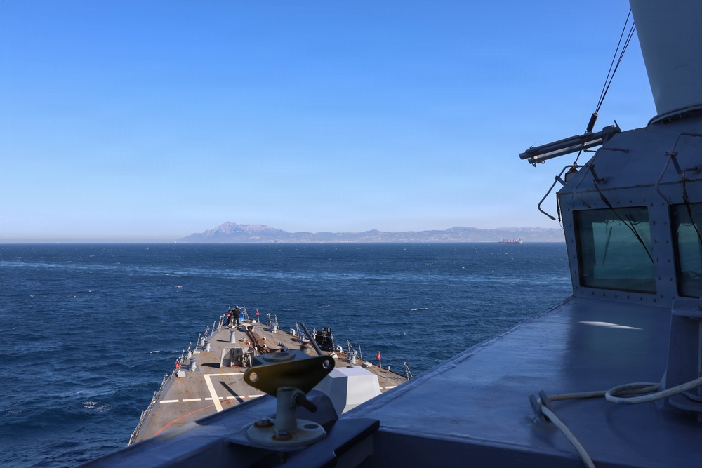 USS Thomas Hudner (DDG 116) Transits the Straits of Gibraltar