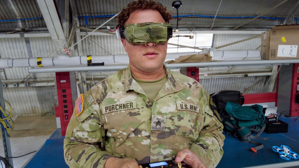U.S. Army Best Drone Warfighter Competition winner Sgt. Purchner
