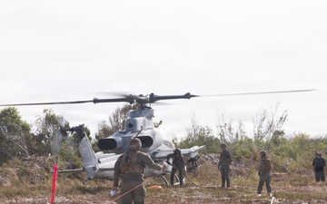 U.S. Marines with MWSS-271 refuel AH-1Z vipers with HMLA-269