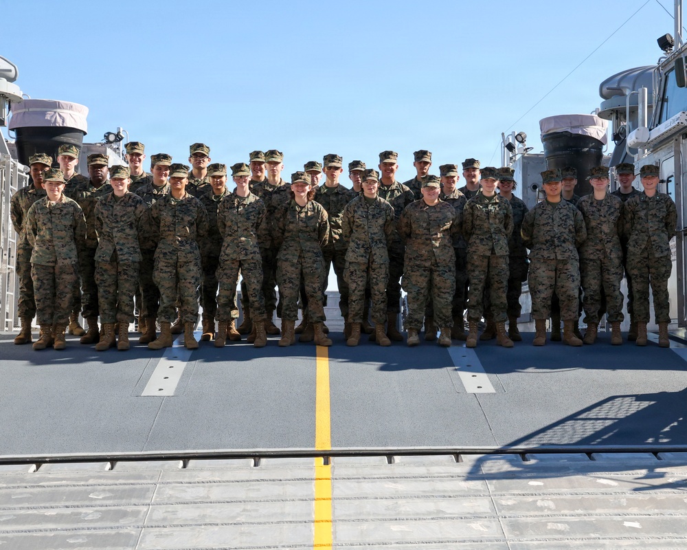 Students from A. Crawford Mosley High School Marine Corps JROTC program visit NSA Panama City