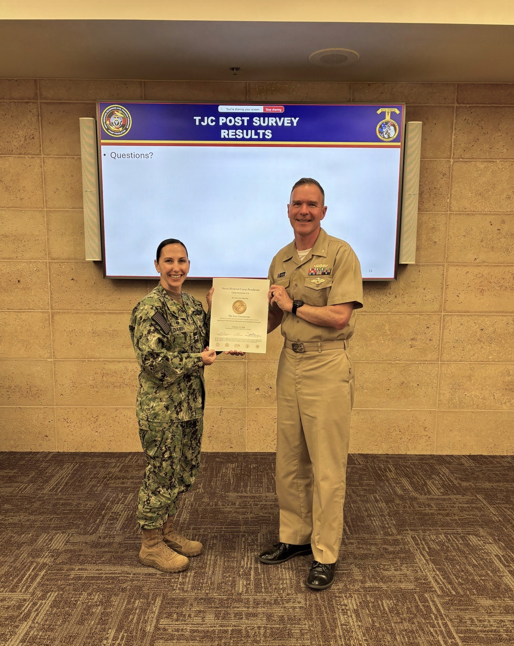 NHCP Director of Mental Health receives accreditation certificate from The Joint Commission