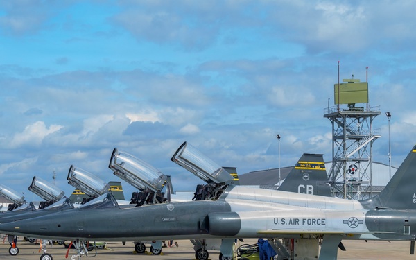 Six T-38 Talon aircraft parked during Sentry South 26-2