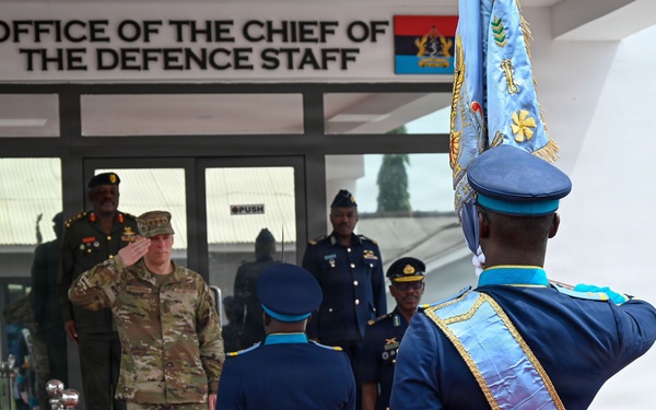 U.S. AFRICOM Commander Air Force Gen. Dagvin Anderson meets with Ghanaian military leadership at Burma Camp, Ghana Armed Forces headquarters