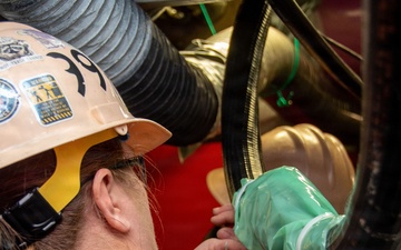 Ronald Reagan Sailors and Shipyard Workers Conduct Maintenance