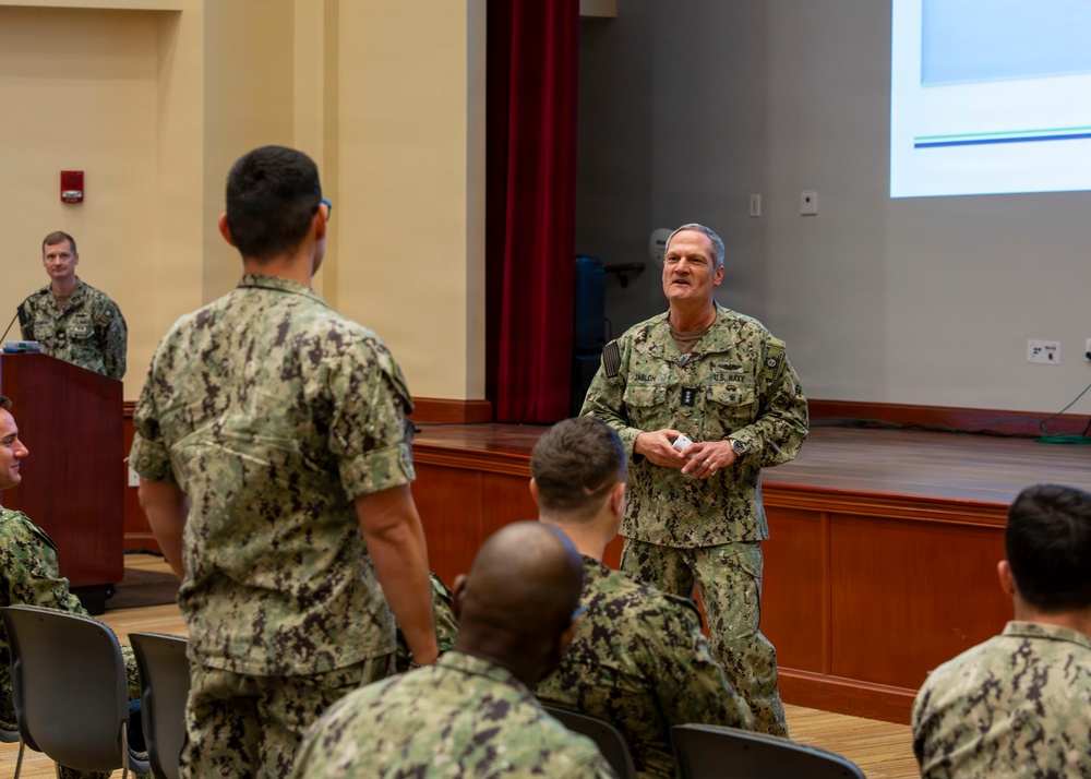 Vice Adm. Jeff Jablon, deputy commander, U.S. Pacific Fleet, delivers remarks at a Total Sailor: Fit to Fight workshop