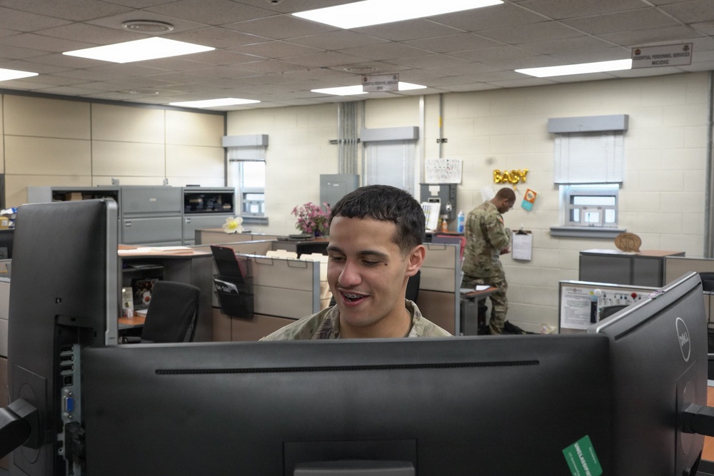 Awards and actions clerk processes Soldier personnel records