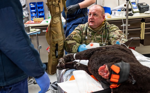 Joint Force medical experimentation team performs mass casualty drill USCG Air Station Kodiak during ARCTIC EDGE 2026