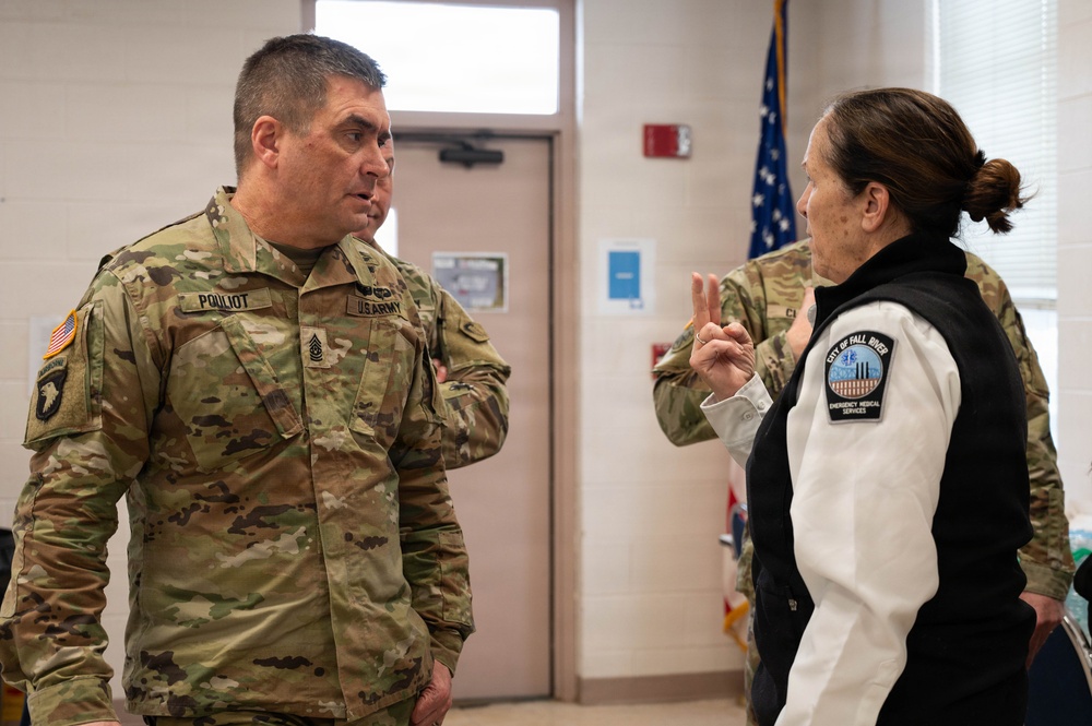 Massachusetts National Guard assists Fall River EMS in response to snowstorm
