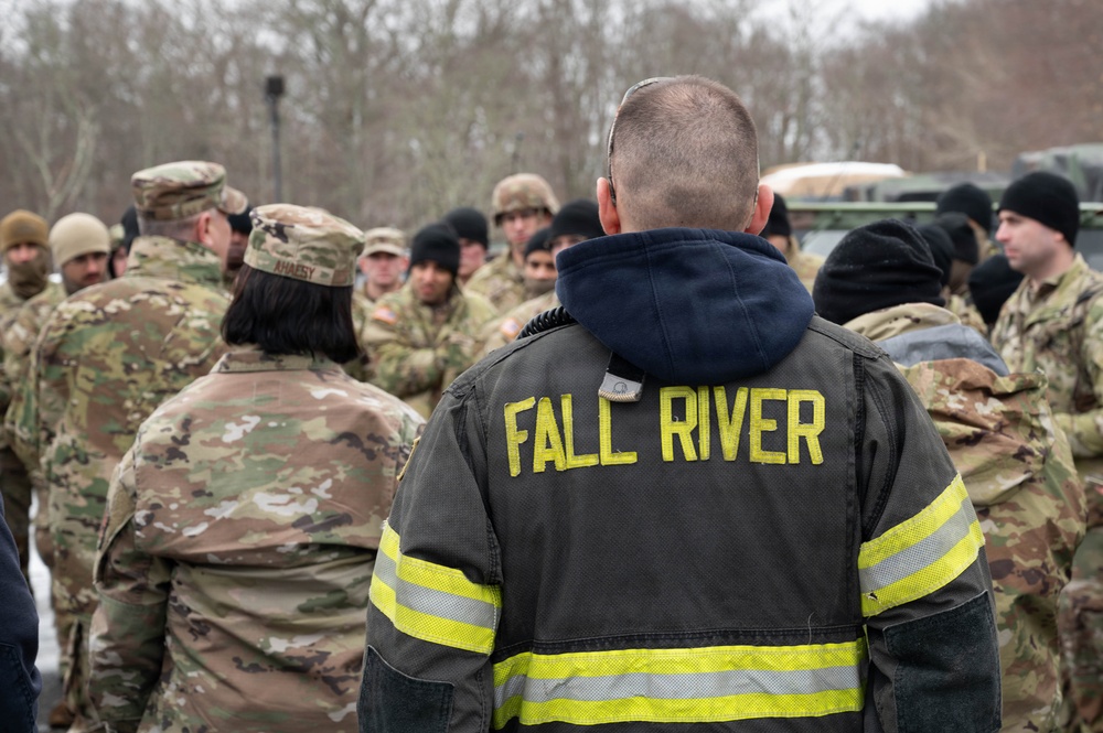 Massachusetts National Guard assists Fall River EMS in response to snowstorm