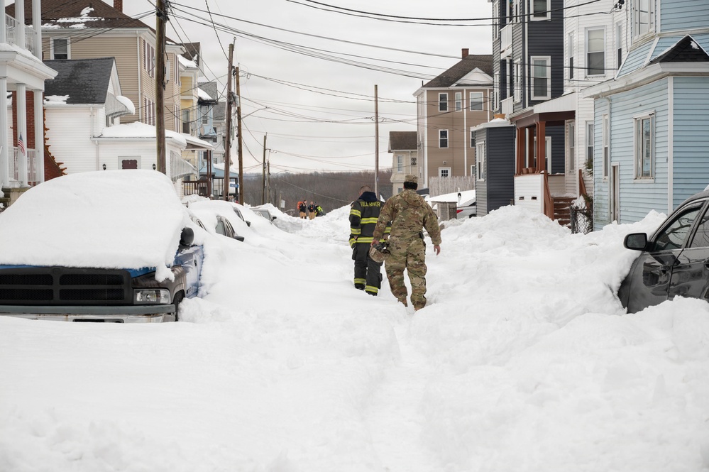 Massachusetts National Guard assists Fall River EMS in response to snowstorm