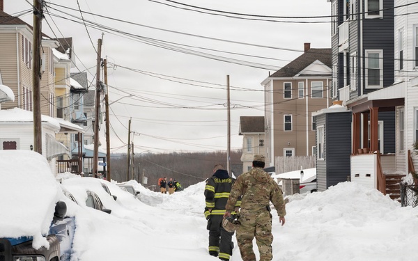 Massachusetts National Guard assists Fall River EMS in response to snowstorm
