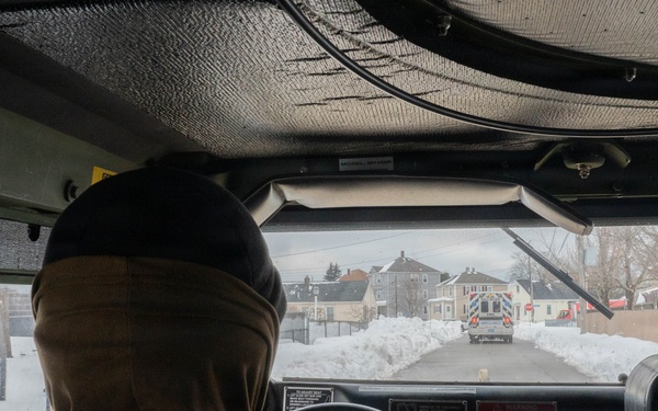 Massachusetts National Guard assists Fall River EMS in response to snowstorm