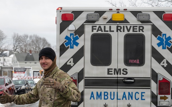 Massachusetts National Guard assists Fall River EMS in response to snowstorm