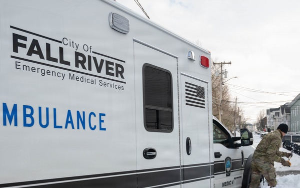 Massachusetts National Guard assists Fall River EMS in response to snowstorm