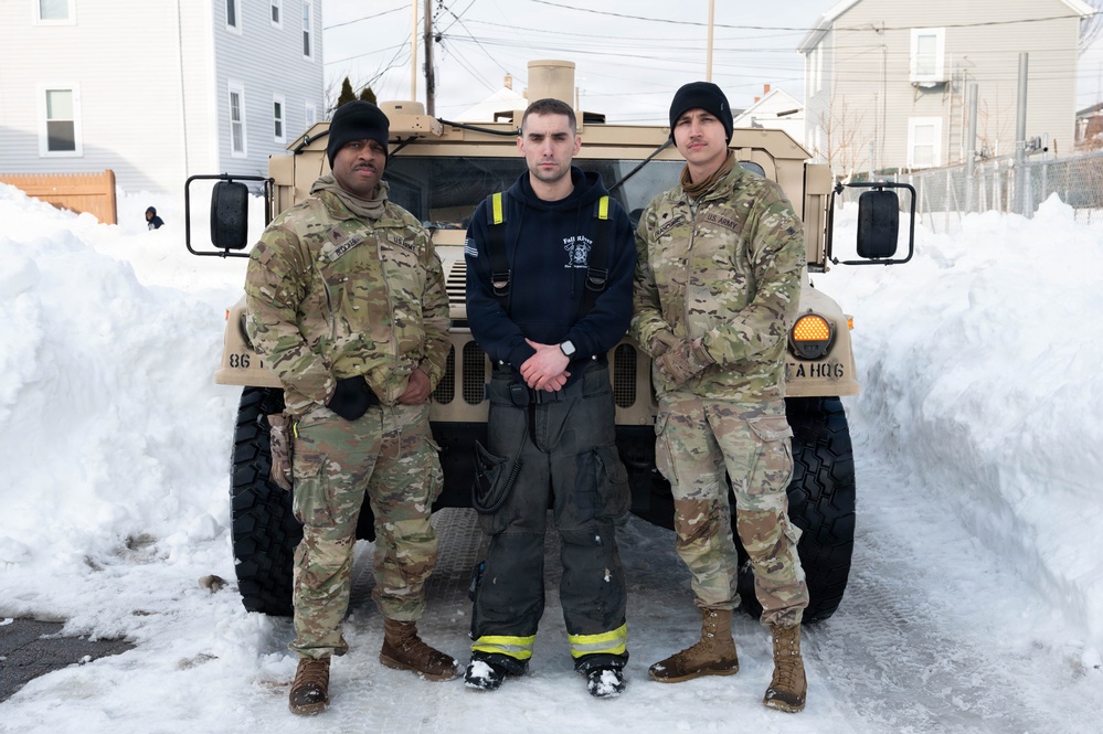 Massachusetts National Guard assists Fall River EMS in response to snowstorm