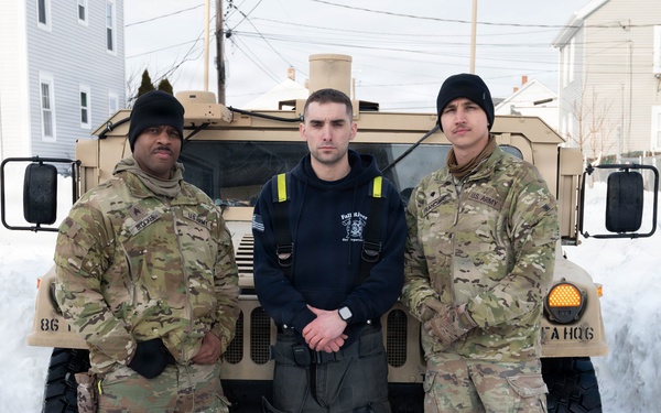 Massachusetts National Guard assists Fall River EMS in response to snowstorm