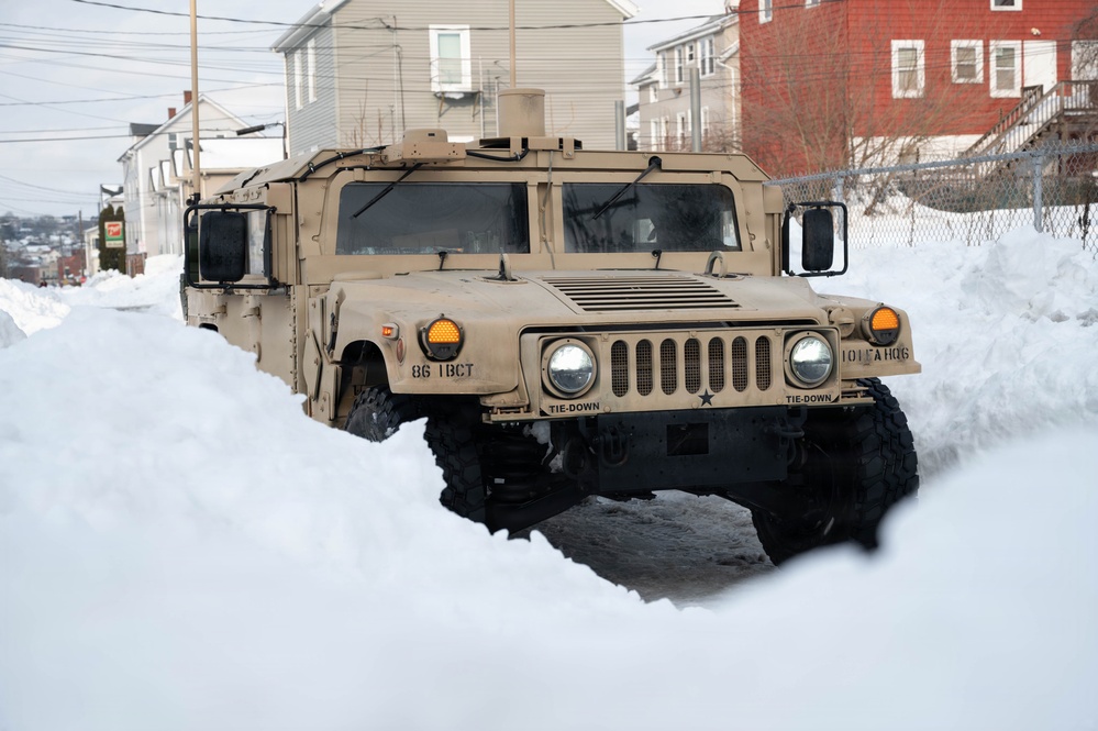 Massachusetts National Guard assists Fall River EMS in response to snowstorm
