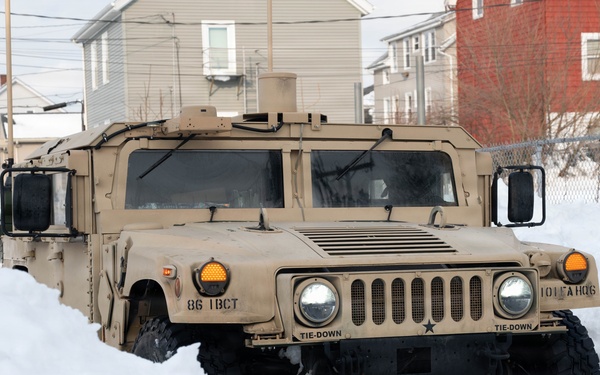 Massachusetts National Guard assists Fall River EMS in response to snowstorm