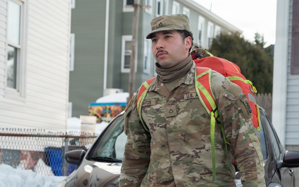 Massachusetts National Guard assists Fall River EMS in response to snowstorm