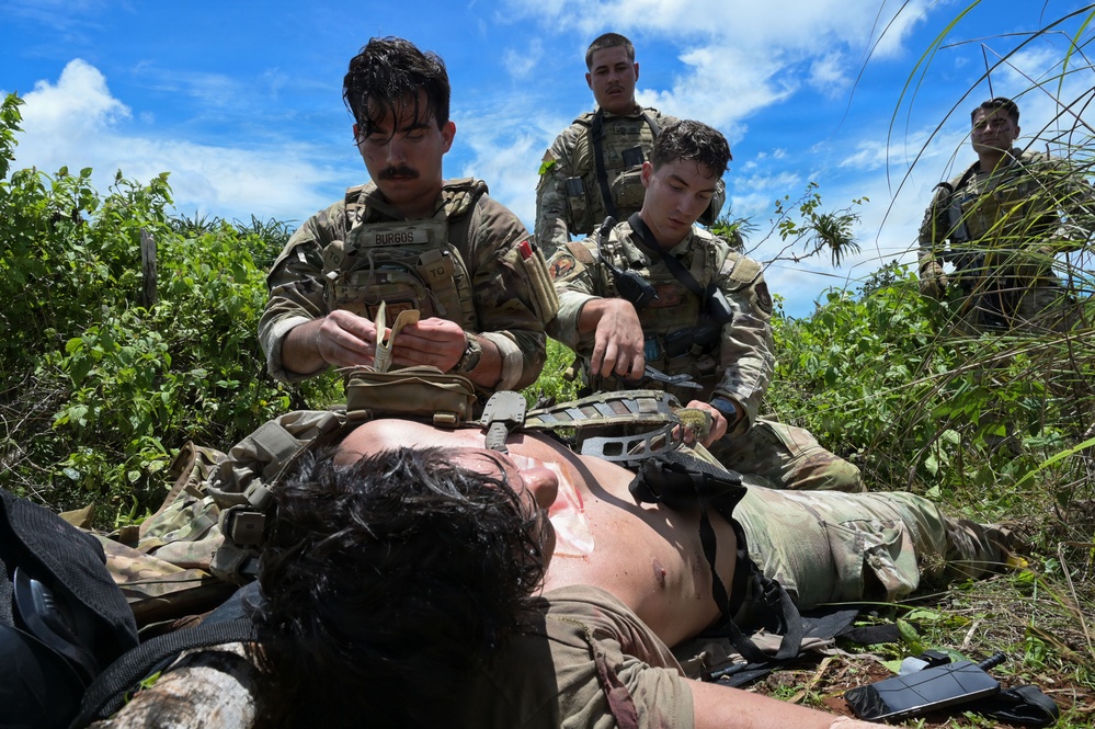 36th MDG, Security Forces personnel provide care under fire during Valkyrie exercise