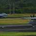 U.S. Navy EA-18G Growlers take off from Puerto Rico