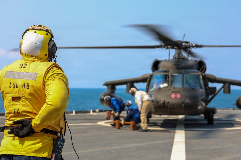 16th Combat Aviation Brigade conducts Flight Ops Aboard Ashland