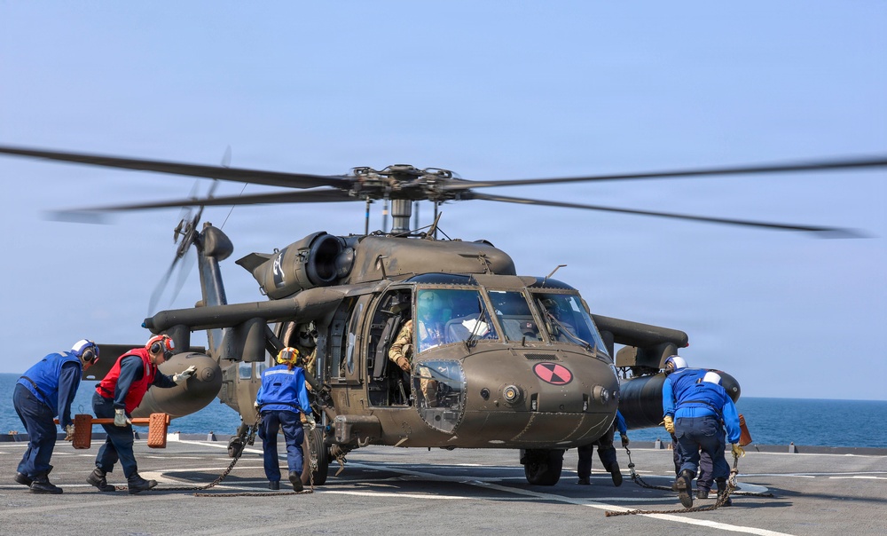 16th Combat Aviation Brigade conducts Flight Ops Aboard Ashland