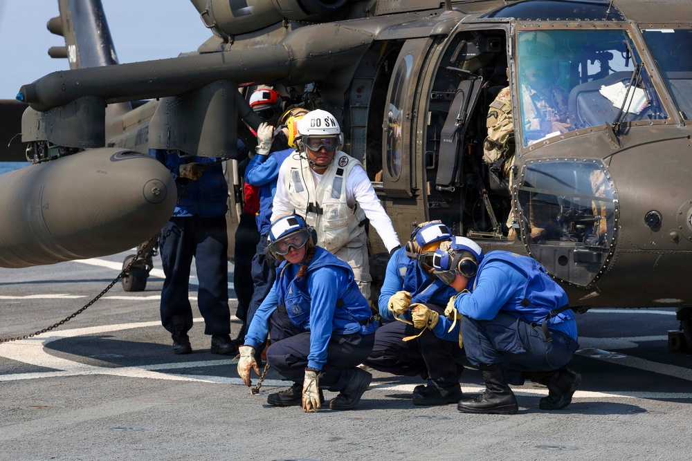16th Combat Aviation Brigade conducts Flight Ops Aboard Ashland