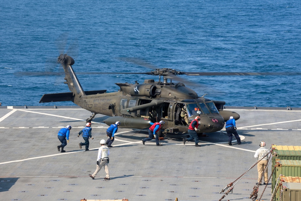 16th Combat Aviation Brigade conducts Flight Ops Aboard Ashland
