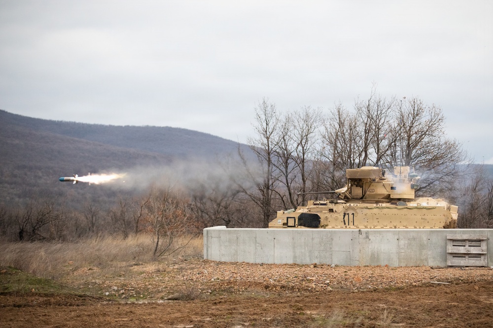 1st Infantry Division Conducts TOW Anti-Tank Missile Training at Novo Selo Training Area