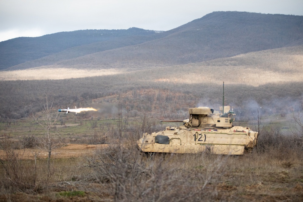 1st Infantry Division Conducts TOW Anti-Tank Missile Training at Novo Selo Training Area