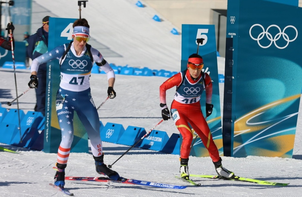 Staff Sgt. Deedra Irwin competes in the women's biathlon 10K pursuit