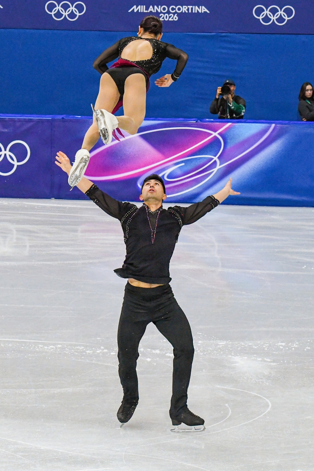Pvt. 1st Class Spencer Howe competes in pairs figure skating in the 2026 Winter Olympics