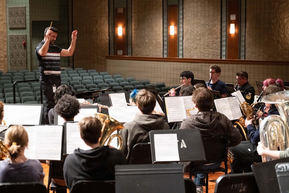 Navy Band members visit band students in Rome, New York