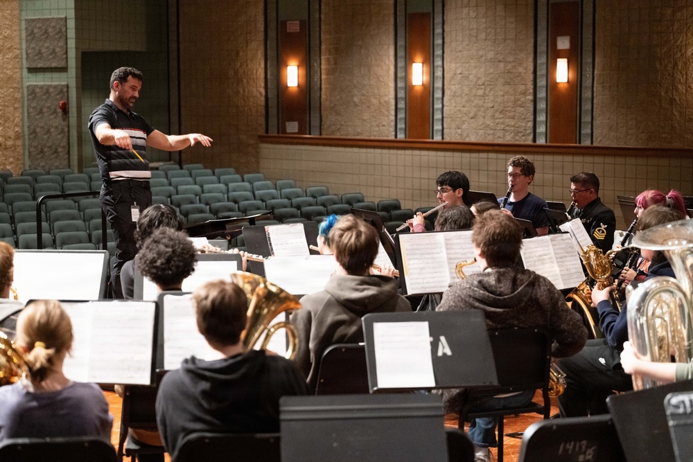 Navy Band members visit band students in Rome, New York