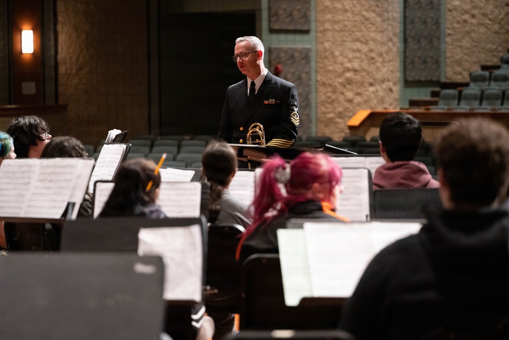 Navy Band members visit band students in Rome, New York