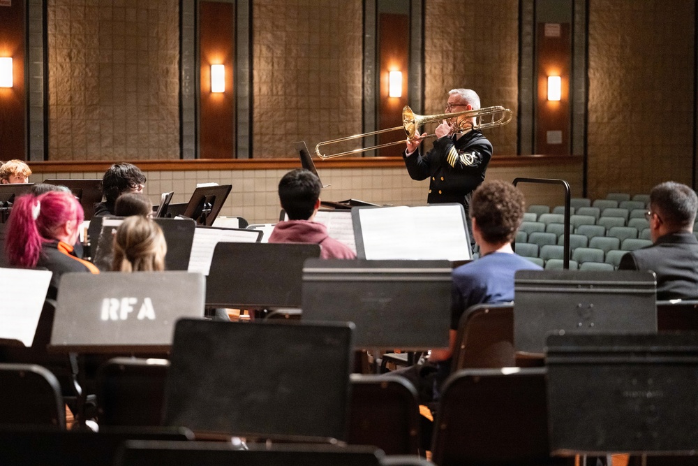 Navy Band members visit band students in Rome, New York