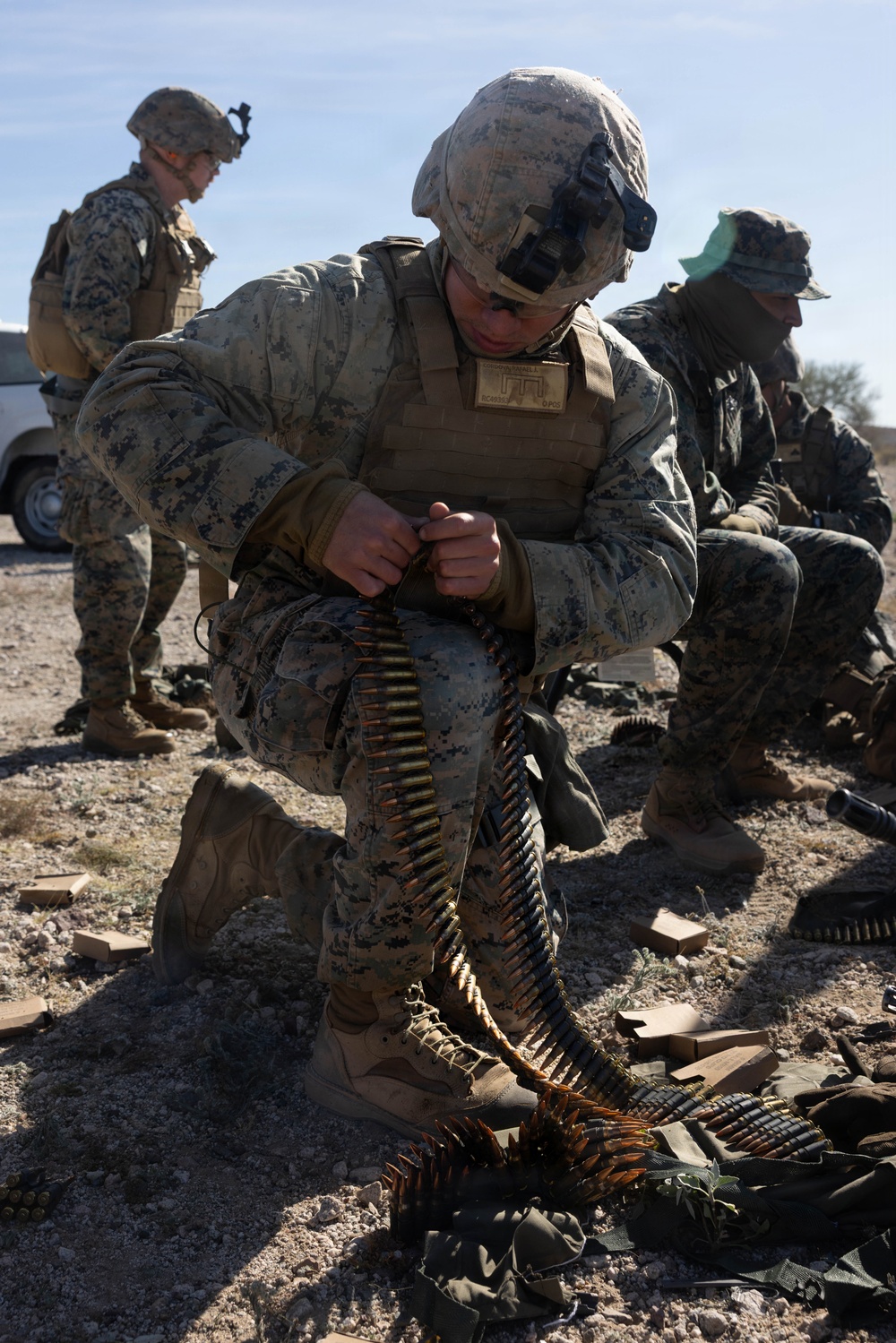 Marines With MWSS-371 Engineer Company Conduct Weapons Field Exercise
